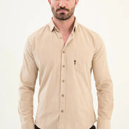 Mens Corduroy Shirt Beige