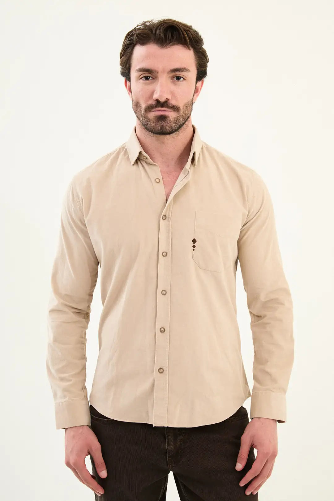 Single Pocket Mens Corduroy Shirt