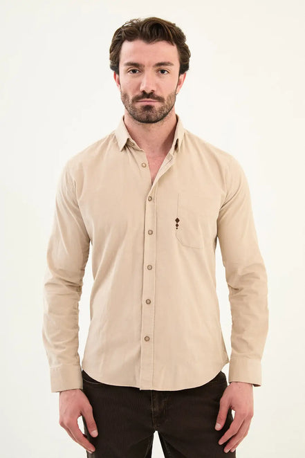 Single Pocket Mens Corduroy Shirt