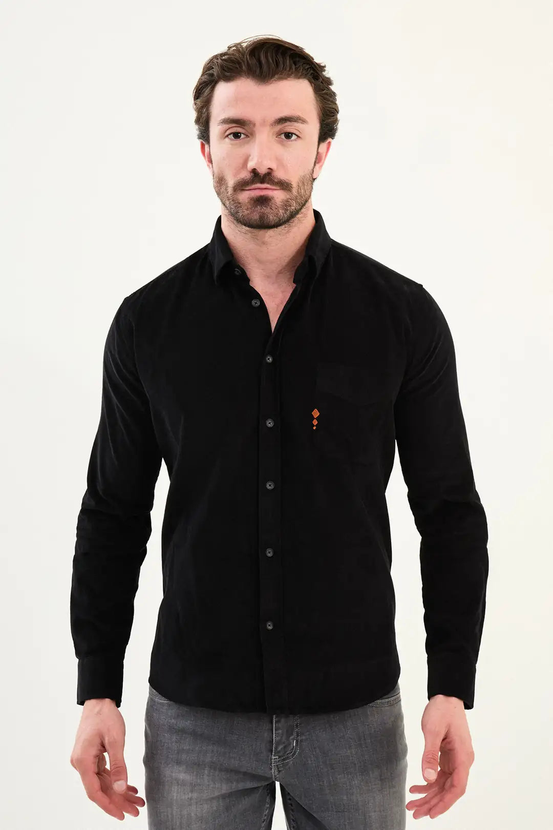 Single Pocket Mens Corduroy Shirt