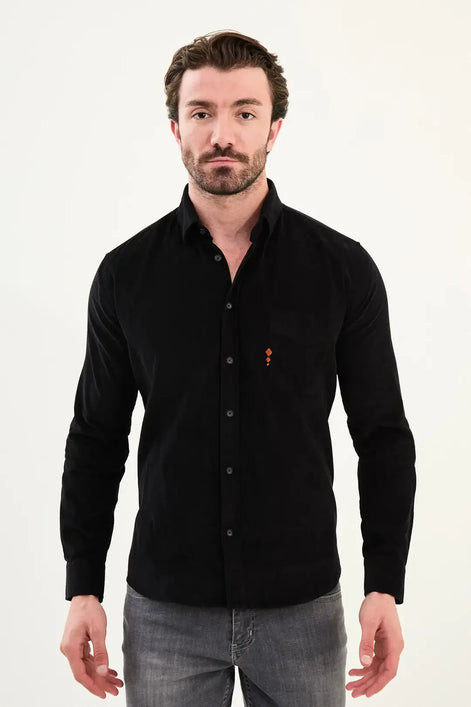 Mens Corduroy Shirt Black