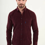Mens Corduroy Shirt Burgundy