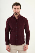 Mens Corduroy Shirt Burgundy