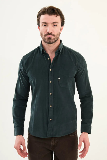 Single Pocket Mens Corduroy Shirt