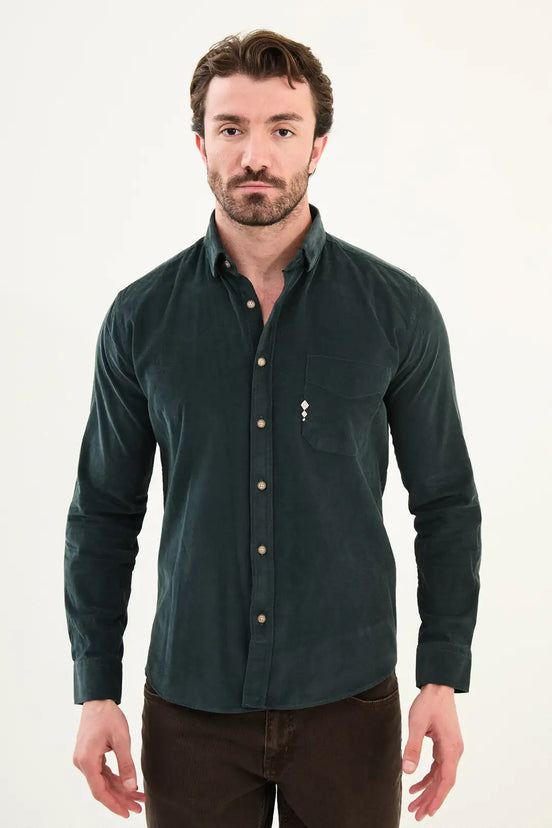 Single Pocket Mens Corduroy Shirt