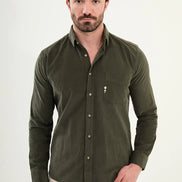 Mens Corduroy Shirt Khaki Green