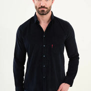 Mens Corduroy Shirt Navy Blue