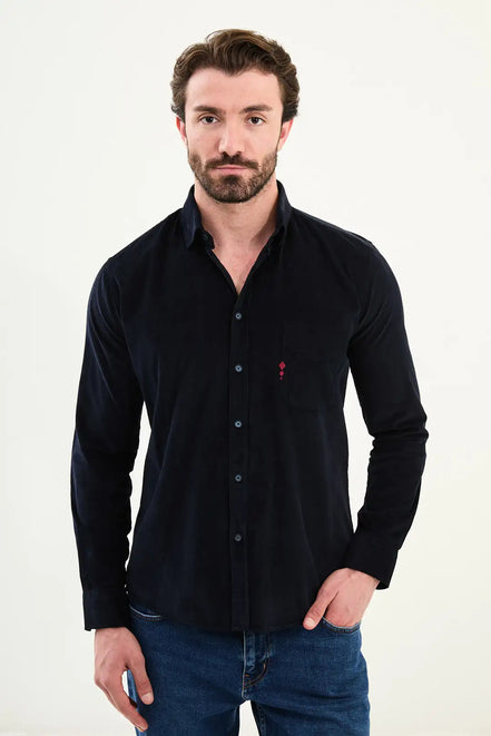 Single Pocket Mens Corduroy Shirt