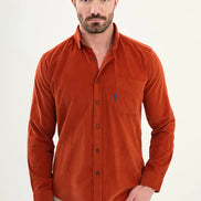 Mens Corduroy Shirt Rust