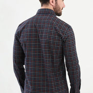 Navy Blue Checkered Shirt