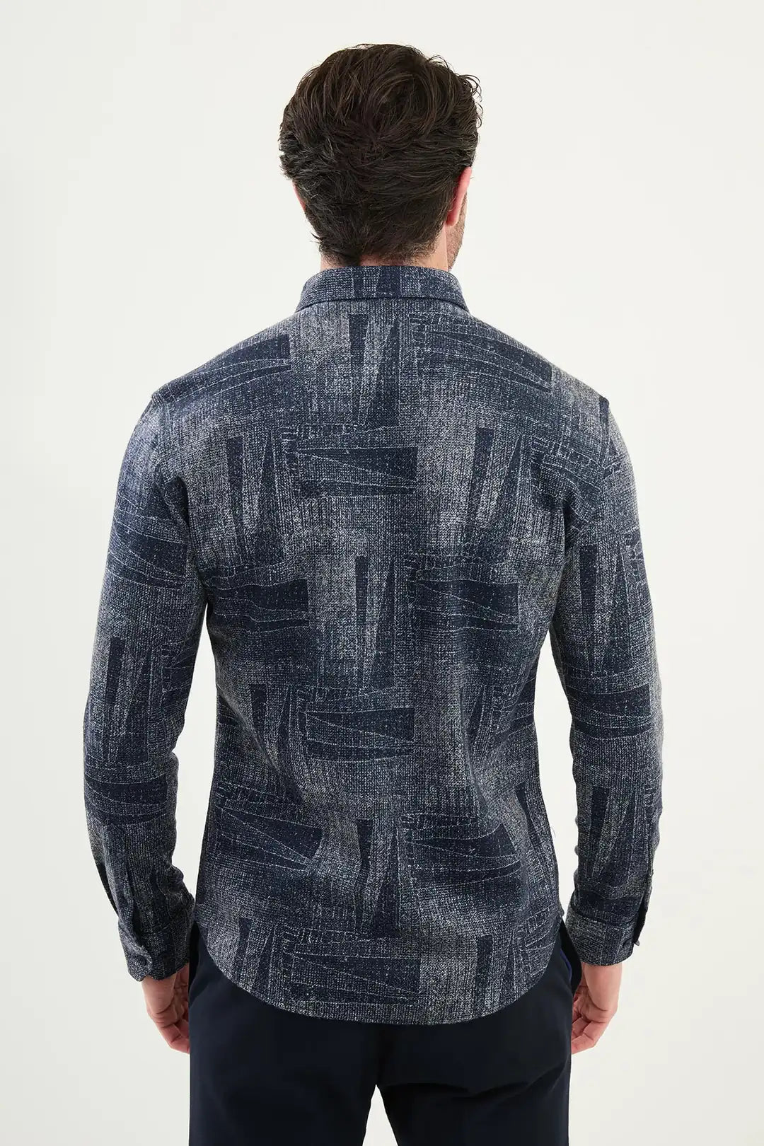Navy Blue Mens Lumberjack Shirt Wool