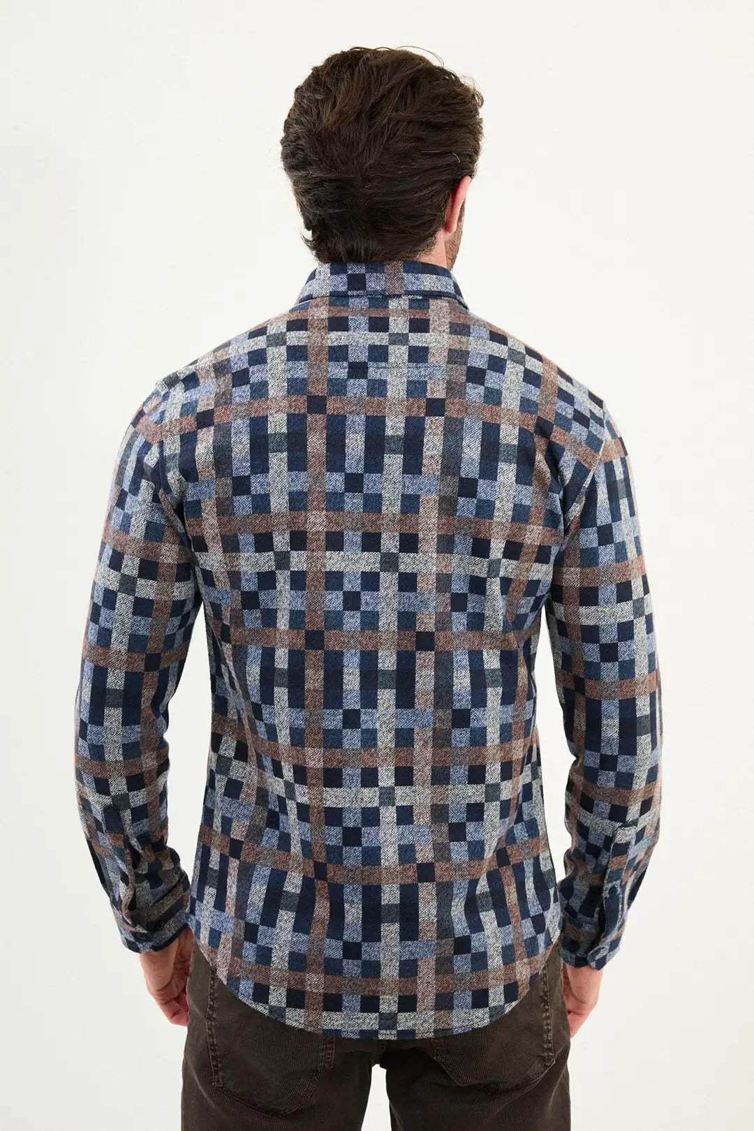 Navy Blue Wool Lumberjack Shirt