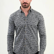 Patterned Wool Shirt Black