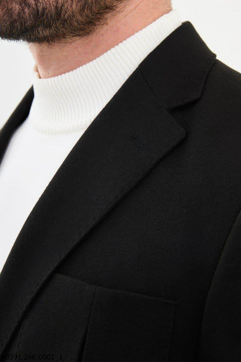 Mitchell Slim Fit Men's Black Wool Blazer