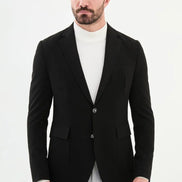 Mitchell Slim Fit Men's Black Wool Blazer