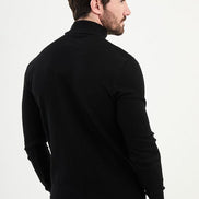 Ames Mock Turtleneck Wool Sweater - Black