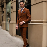 Plano Double Breasted Rust Suit