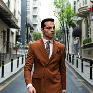 Plano Double Breasted Rust Suit