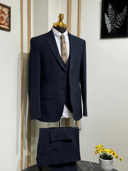 Plano Navy Blue Suit Men