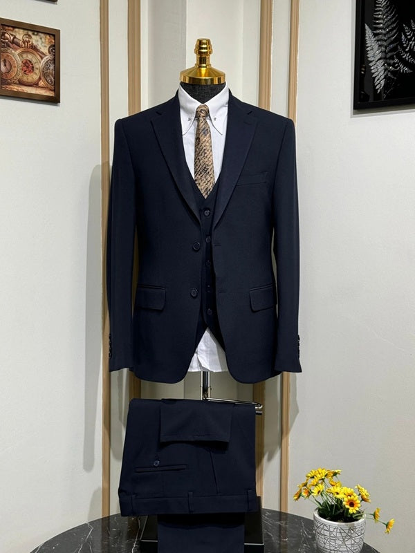 Plano Navy Blue Suit Men