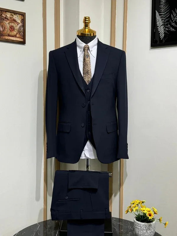 Plano Navy Blue Suit Men