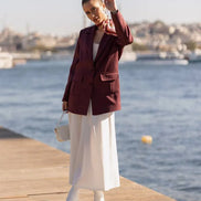 Purple Blazer for Women Wool