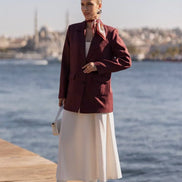 Purple Blazer for Women Wool