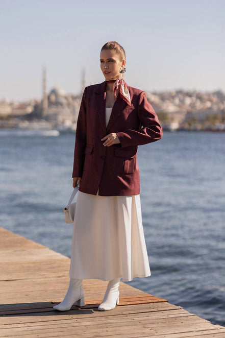 Purple Wool Blazer for Women