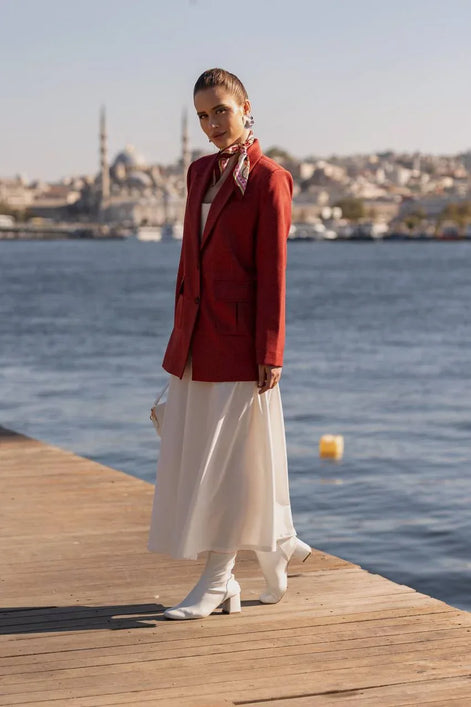 Red Blazer for Women Wool
