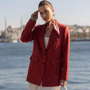 Red Blazer for Women Wool