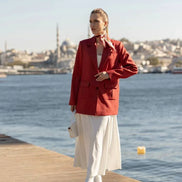 Red Blazer for Women Wool