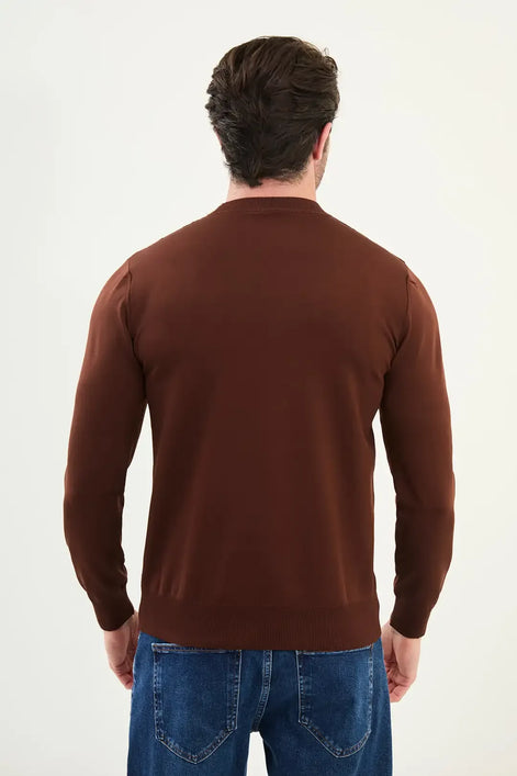 Rust Crewneck Sweater Men