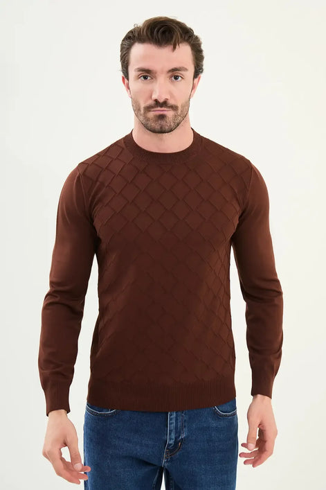 Rust Crewneck Sweater Men