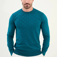 Teal Crewneck Sweater Men