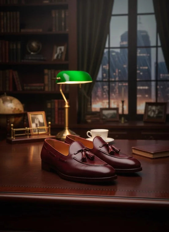 Burgundy Red Tassel Loafers