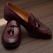 Burgundy Red Leather Loafers