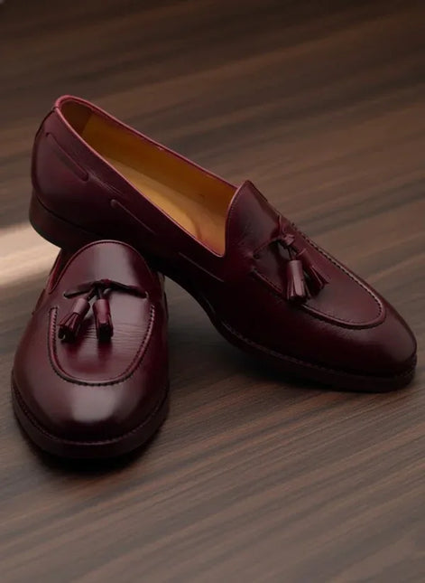 Burgundy Red Leather Loafers