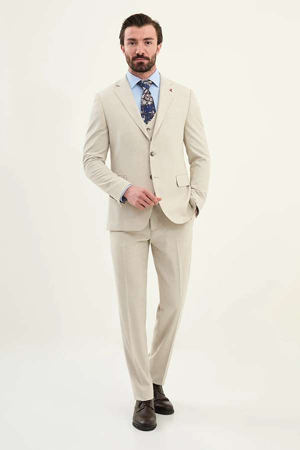 Beige Mens Suit