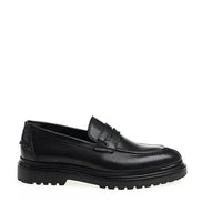 Black Penny Loafers for men