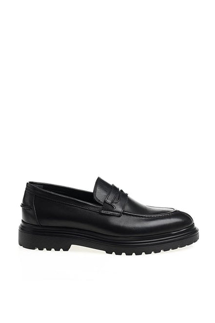 Black Penny Loafers for men
