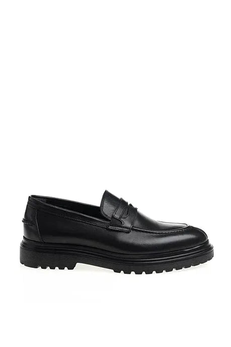 Black Penny Loafers for men