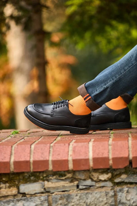 Black Moc Toe Derby Shoes