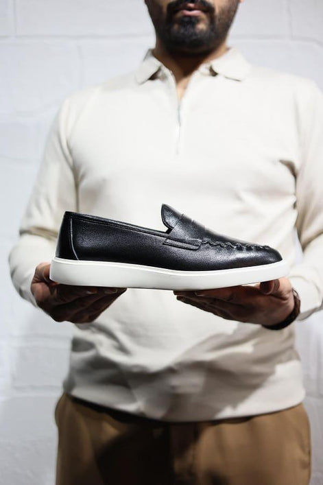 Men's Black Penny Loafers
