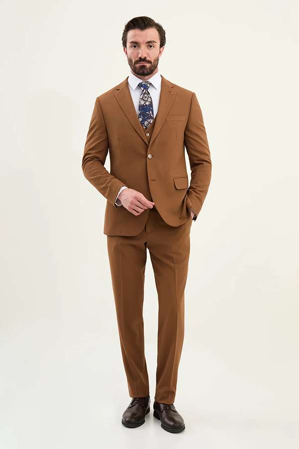Camel Brown Mens Suit