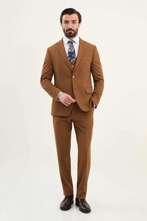 Camel Brown Mens Suit