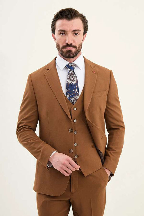 Camel Brown Mens Suit