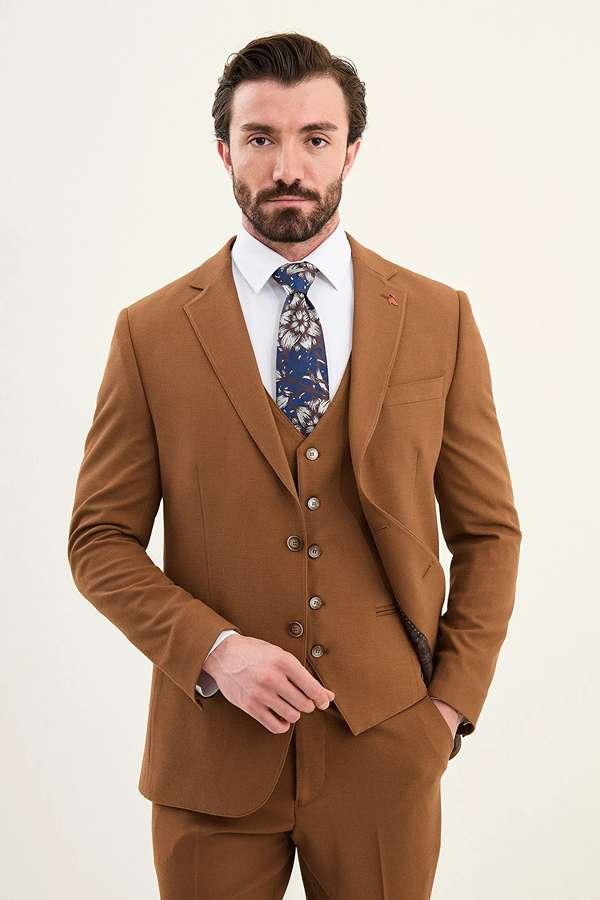 Camel Brown Mens Suit