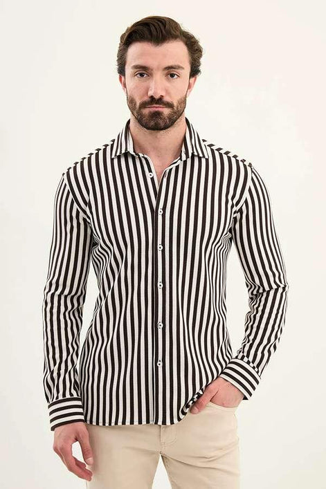men's vertical striped dress shirts Amazon.com: Men's Vertical Striped Dress Shirts Long Sleeve Cotton Linen Button Down Shirt Fashion Lapel Blouse with Pocket Brown : Clothing, Shoes & Jewelry