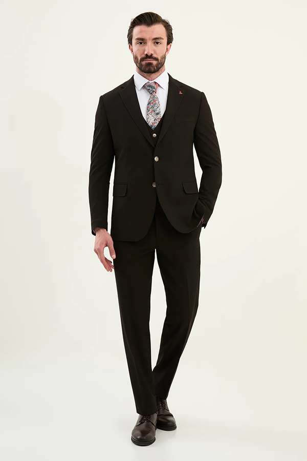 Mens Dark Brown Suit