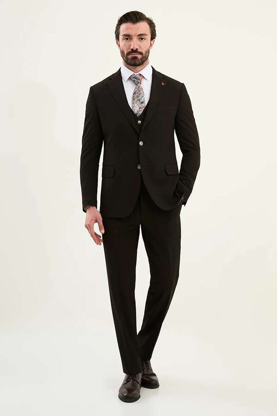 Mens Dark Brown Suit